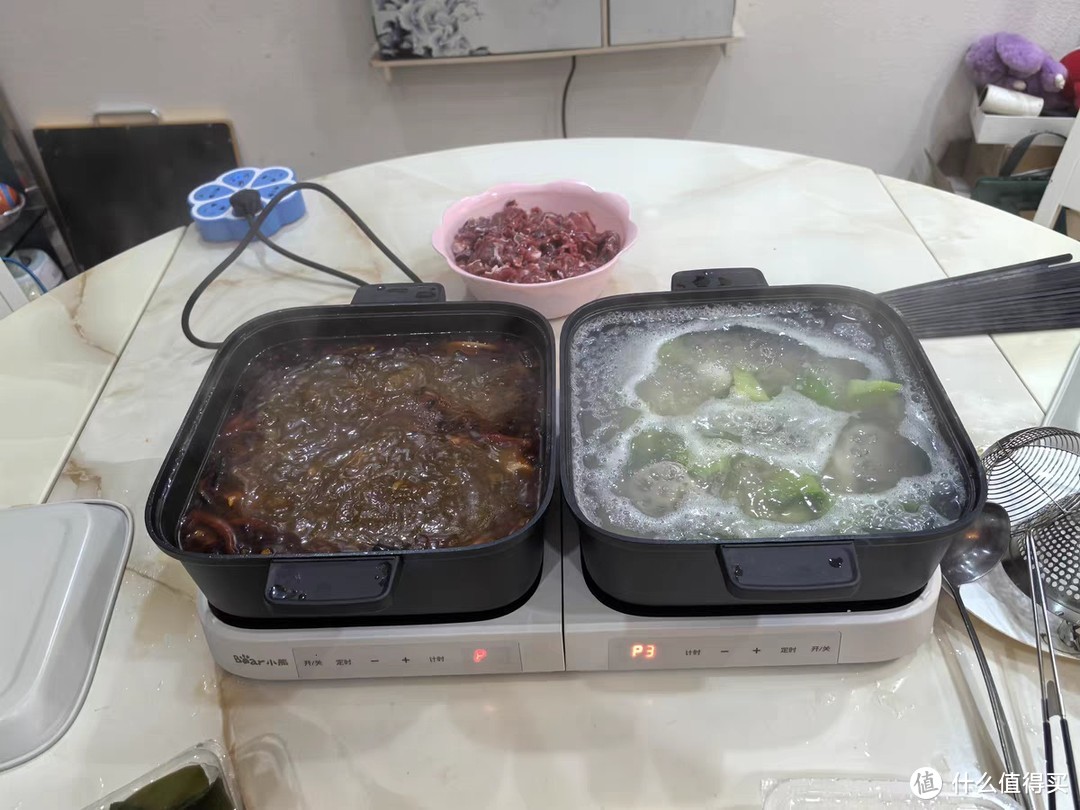 小熊叠叠锅电火锅分体式鸳鸯大容量料理锅家用蒸煮煎烤肉多功能锅